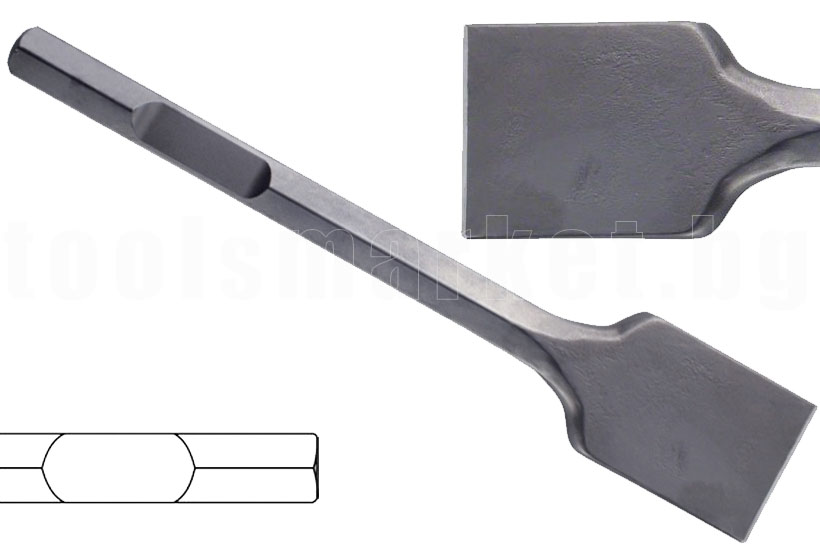 Bosch Секач права лопата, шестостенен захват 28 mm, 400 x 80 mm_1 618 661 000